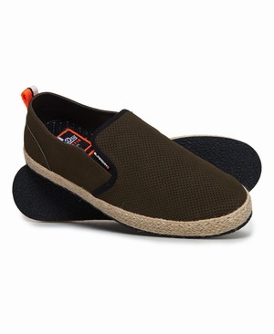 Superdry Hybrid Slip On Espadrilles Férfi Cipő Sötét Khaki | ZRLDB0342